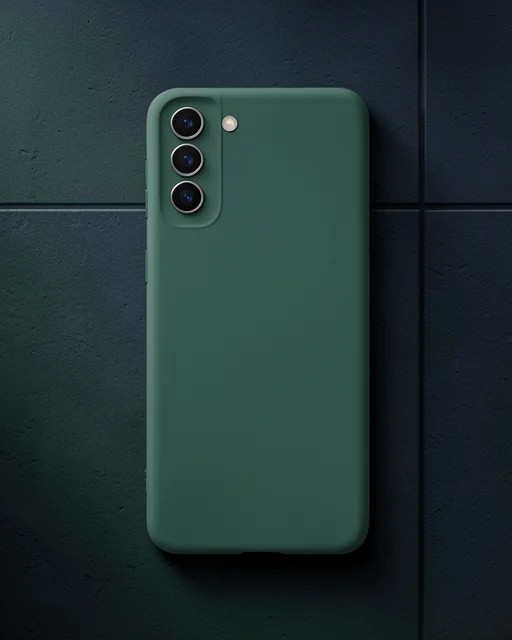 Samsung Galaxy S21 Plus Kılıf Nano İçi Kadife Silikon - Koyu Yeşil