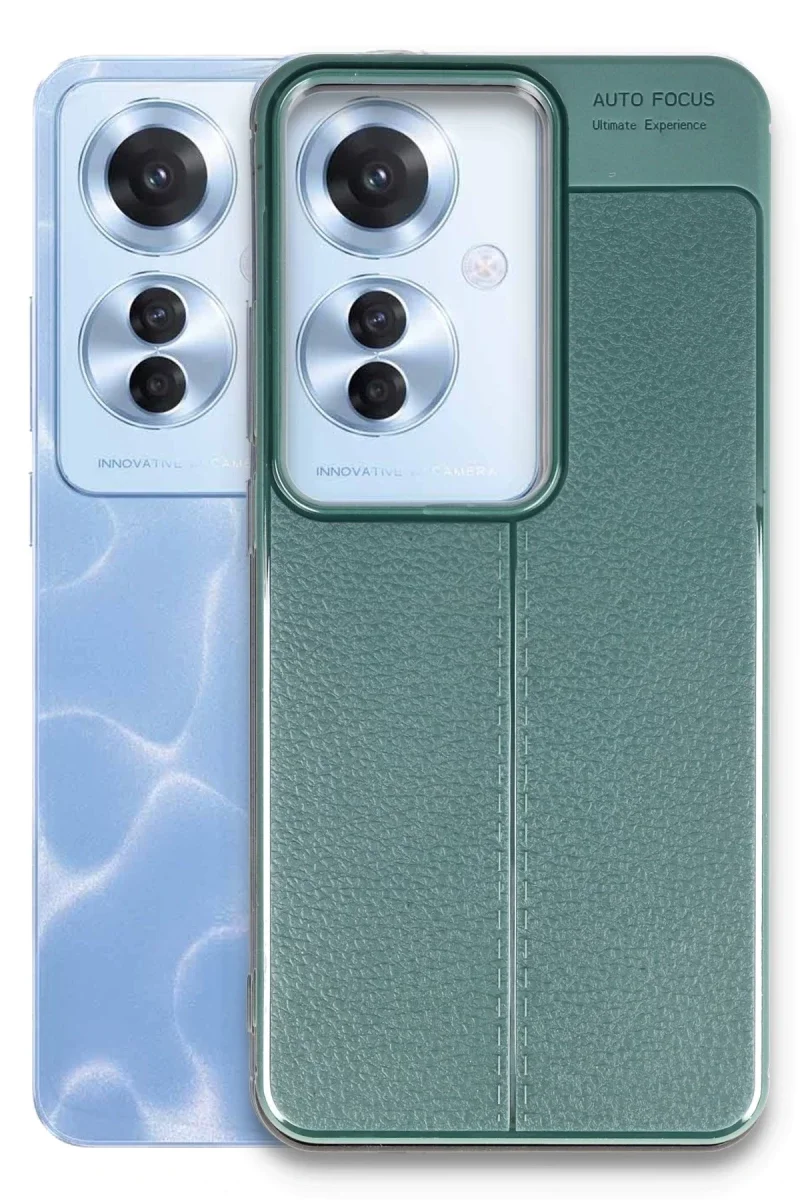 Oppo Reno 11F Kılıf Auto Focus Kapak - Koyu Yeşil görsel 2