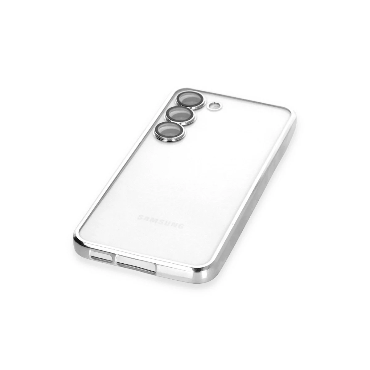 Samsung Galaxy S24 Kılıf Razer Lensli Silikon - Gümüş görsel 4