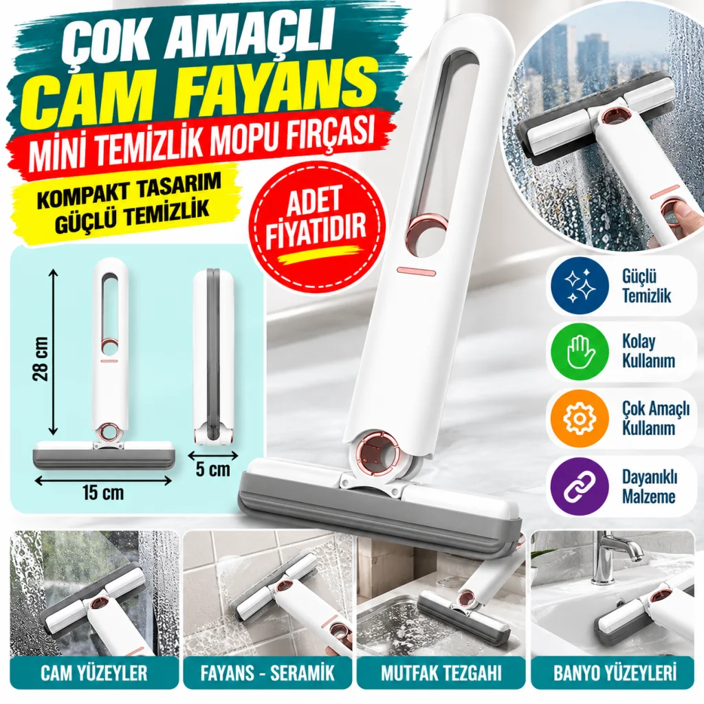 Çok Amaçlı Cam Fayans Mini Temizlik Mopu Fırçası(adet fiyatıdır )