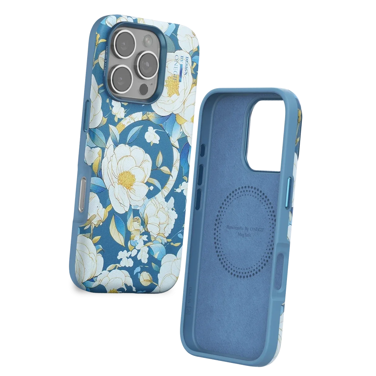 Onegif Apple iPhone 16 Pro Max Flower Series Magsafe Kapak - Mavi görsel 2