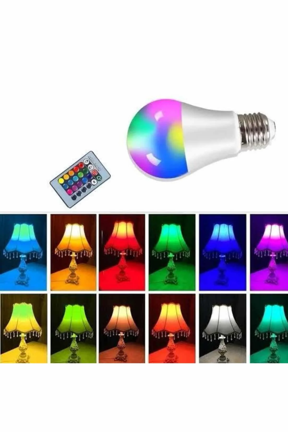 Ambiyans Aydınlatma RGB Led Lamba Kumandalı Renk Değiştirebilen görsel 2
