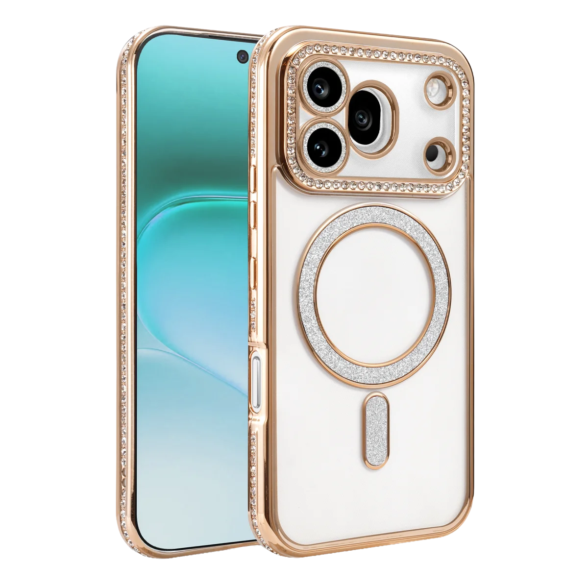 Huawei Honor 600 Pro Joke Simli Magneticsafe Kılıf - Gold