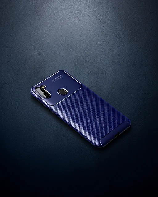 Samsung Galaxy A11 Kılıf Auto Focus Karbon Kapak - Lacivert
