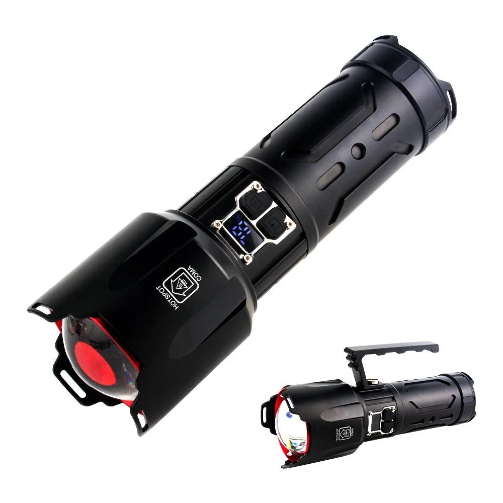 BD-2406 30W TG LED Alüminyum Alaşımlı Zoomlu Type-C Dijital Göstergeli Şarjlı El Feneri görsel 2