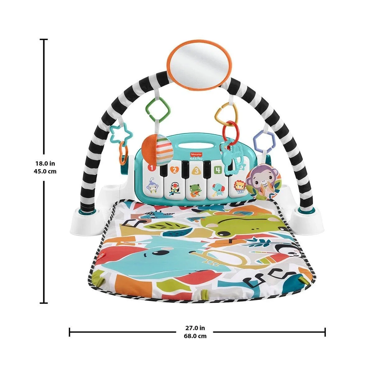 HWY49 Fisher-Price Neşeli Hayvanlar Piyanolu Jimnastik Merkezi görsel 2
