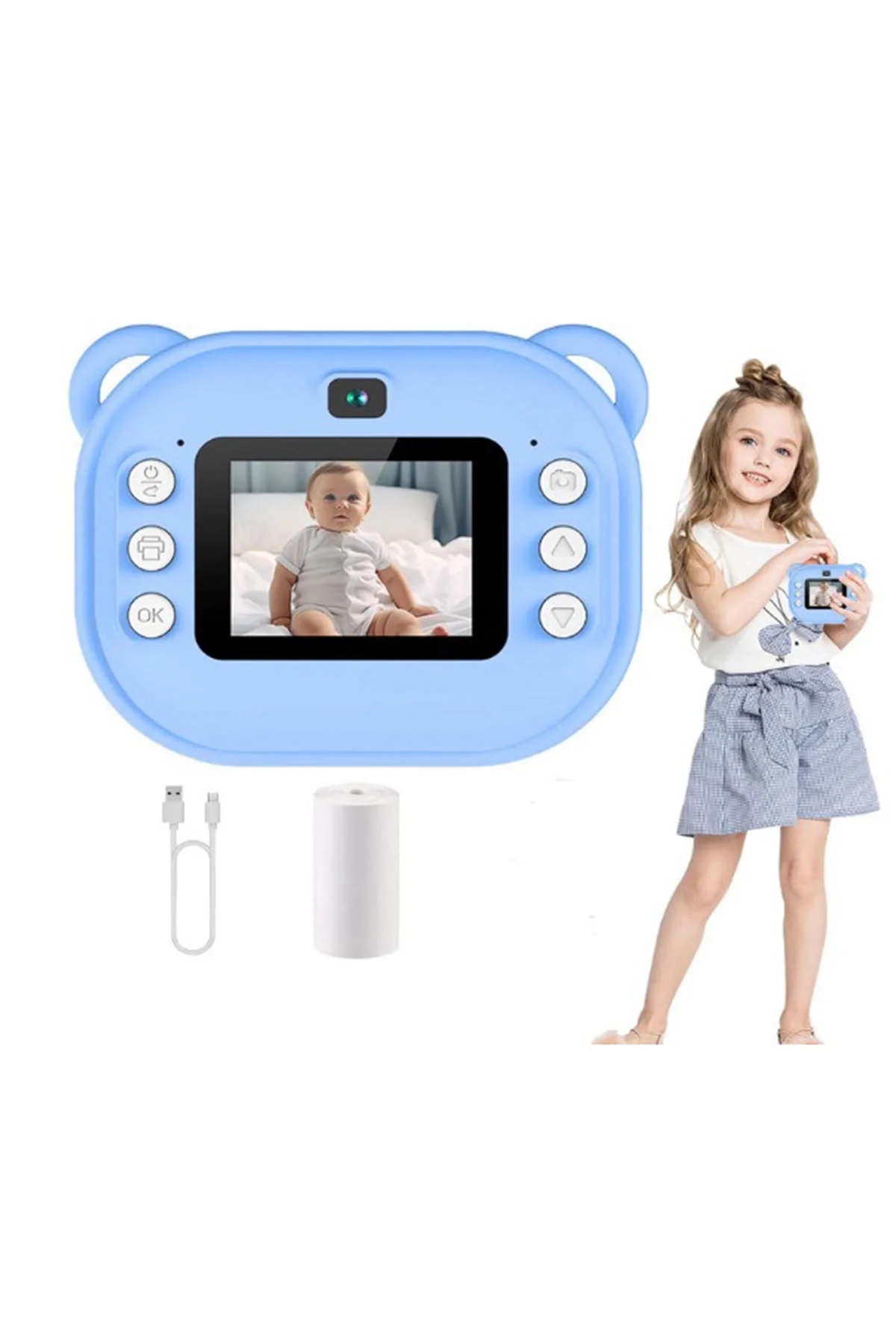 Dijital Video Kayıt Fotoğraf Çocuk Kamerası Anlık Termal Resim Kağıt Baskılı görsel 2