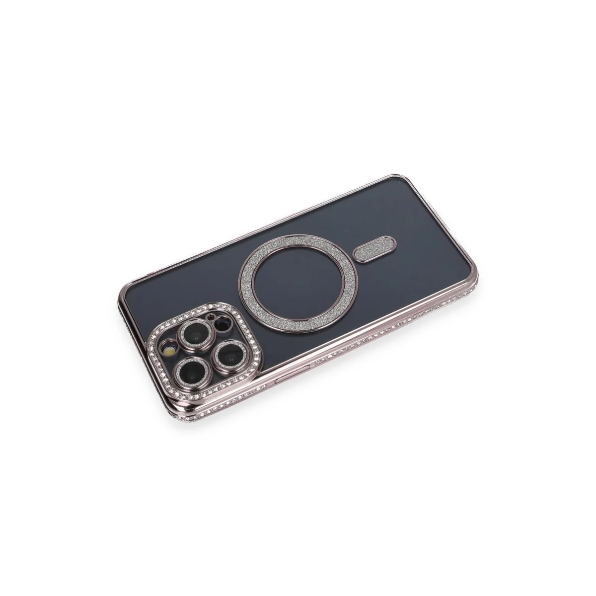 Apple İphone 14 Pro Kılıf Joke Simli Magneticsafe Kılıf - Gri görsel 2