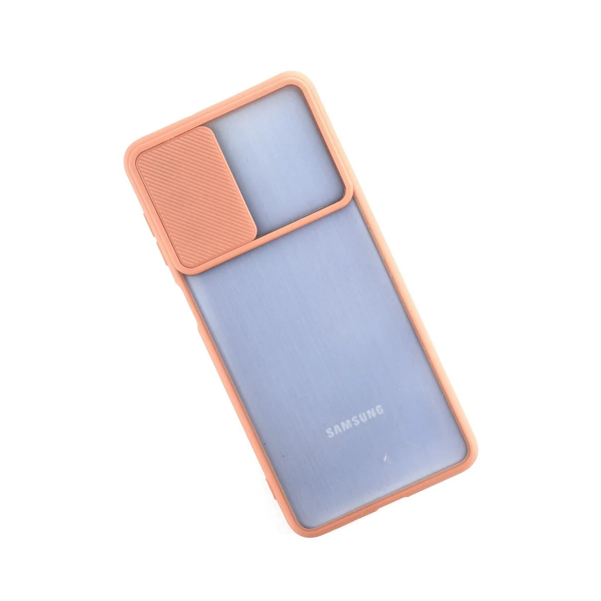 Samsung Galaxy M52 5g Kılıf Palm Buzlu Kamera Sürgülü Silikon - Pembe görsel 3