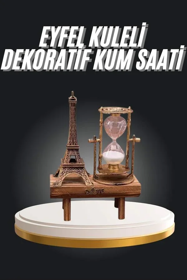 Eyfel Kuleli Kum Saati Dekoratif Hediyelik Eşya Retro Eyfel Kulesi görsel 2