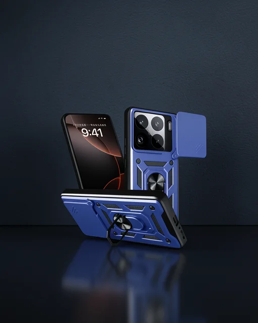 Xiaomi Mi 15 Pro Kılıf Pars Lens Yüzüklü Silikon - Lacivert