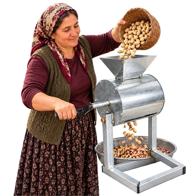 PM-38902 Manuel Yer Fıstığı Soyma Makinesi Metal Profil Gövdeli