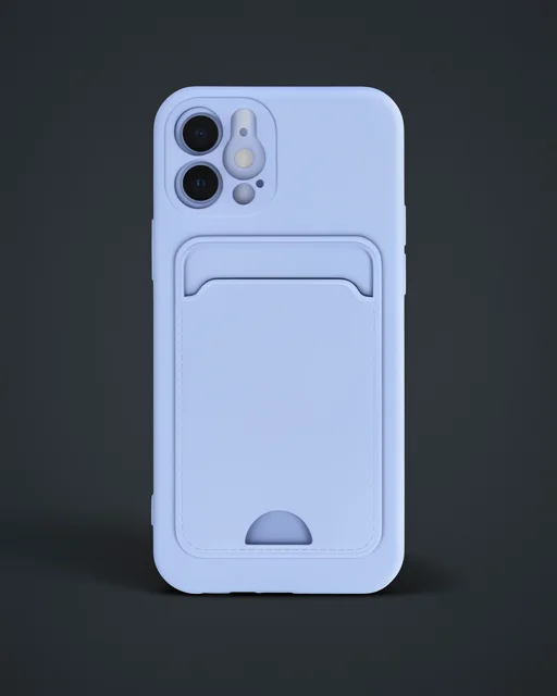 Apple İphone 12 Kılıf Kelvin Kartvizitli Silikon - Lila