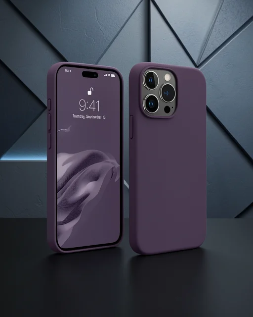 Apple İphone 15 Pro Max Kılıf First Silikon - Mürdüm