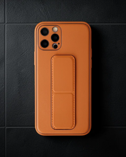 Apple İphone 12 Pro Kılıf Coco Deri Standlı Kapak - Turuncu