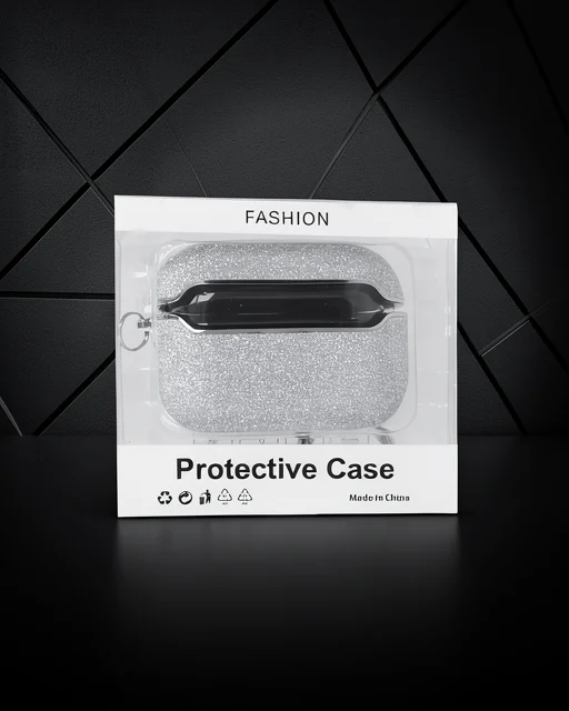 Apple Airpods Pro (1.nesil) Spell Simli Kılıf - Gümüş