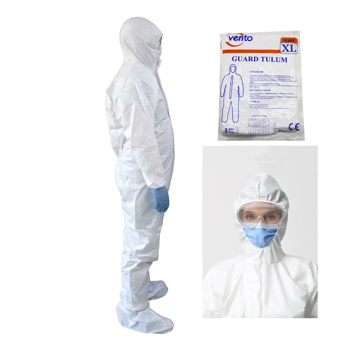 Koruyucu Tulum Non-Woven Beyaz XL görsel 2