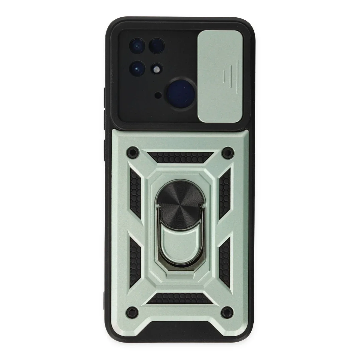 Xiaomi Redmi 10C Kılıf Pars Lens Yüzüklü Silikon - Yeşil