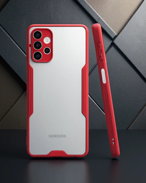 Samsung Galaxy A72 Kılıf Platin Silikon - Kırmızı