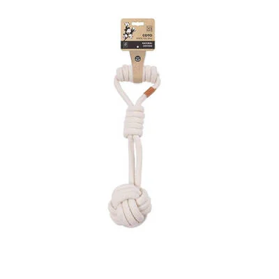 Tug Ball Örgü Köpek Oyuncağı Beyaz 36 Cm