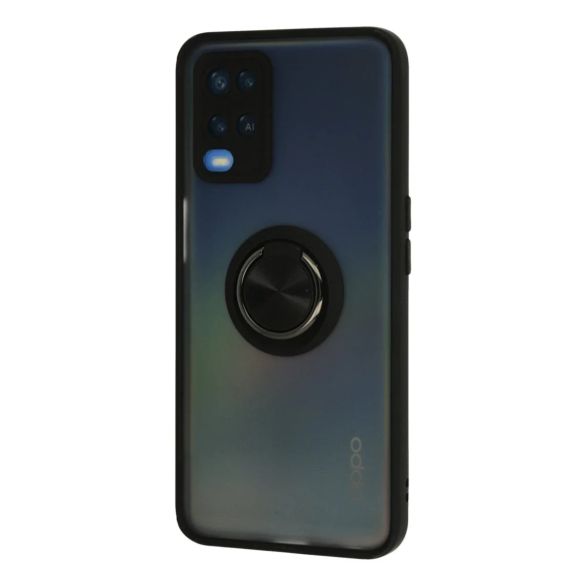 Oppo A54 4G Kılıf Montreal Yüzüklü Silikon Kapak - Siyah görsel 2