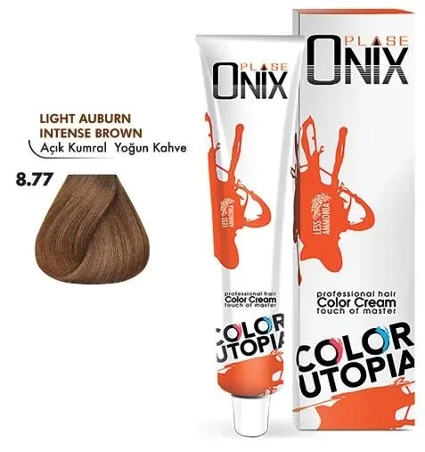 Tüp Saç Boyası 60 ml Profesyonel Krem Boya - 8/77 Açık Kumral Yoğun Kahve