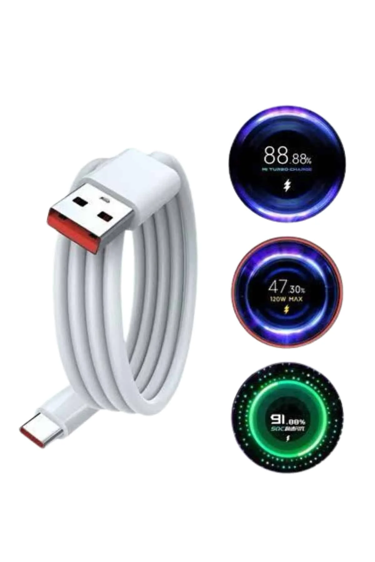 Turbo Hızlı Şarj Destekli 120W USB-C Şarj Seti görsel 5