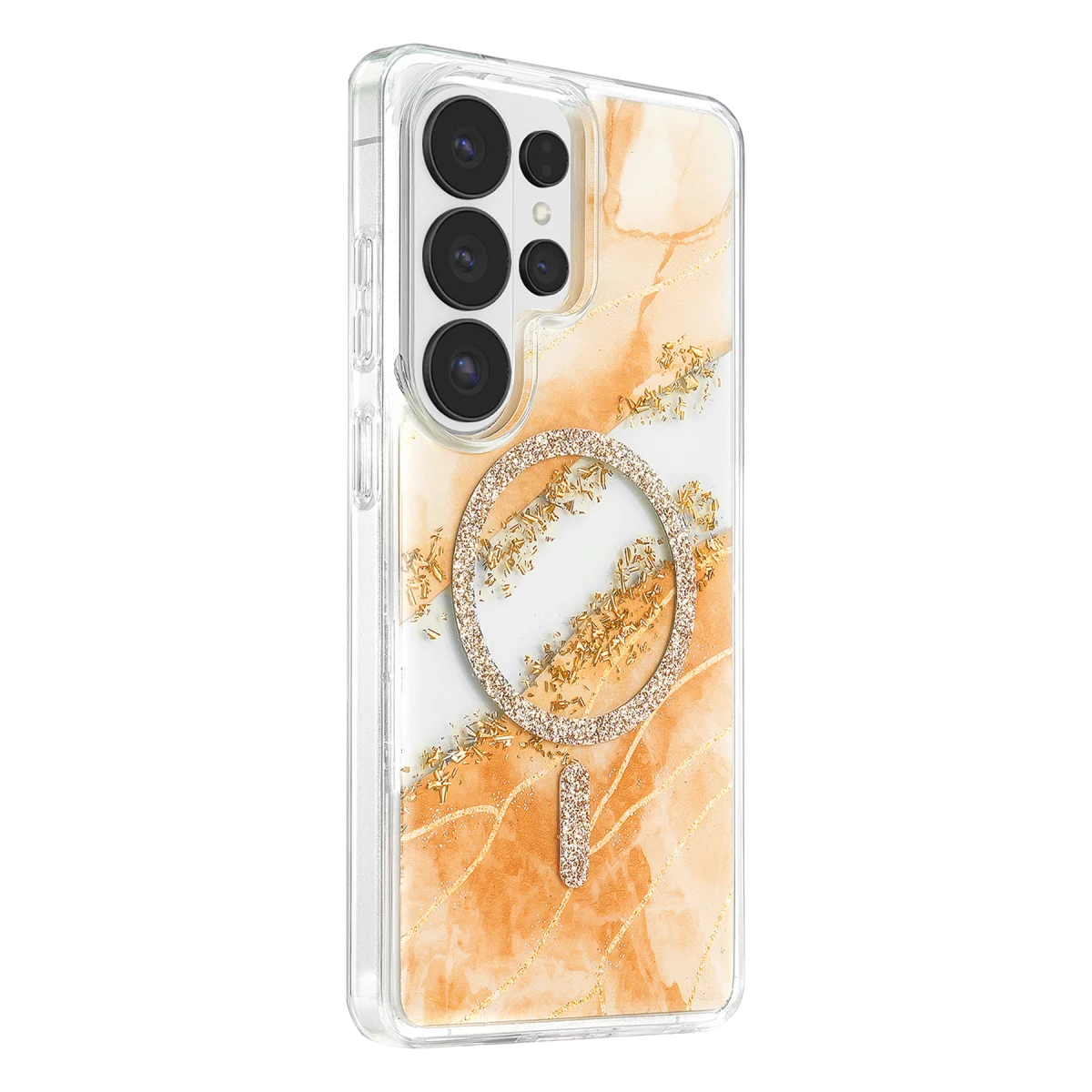 Onegif Samsung Galaxy S26 Ultra Lotus Simli Magsafe Kapak - Turuncu görsel 2