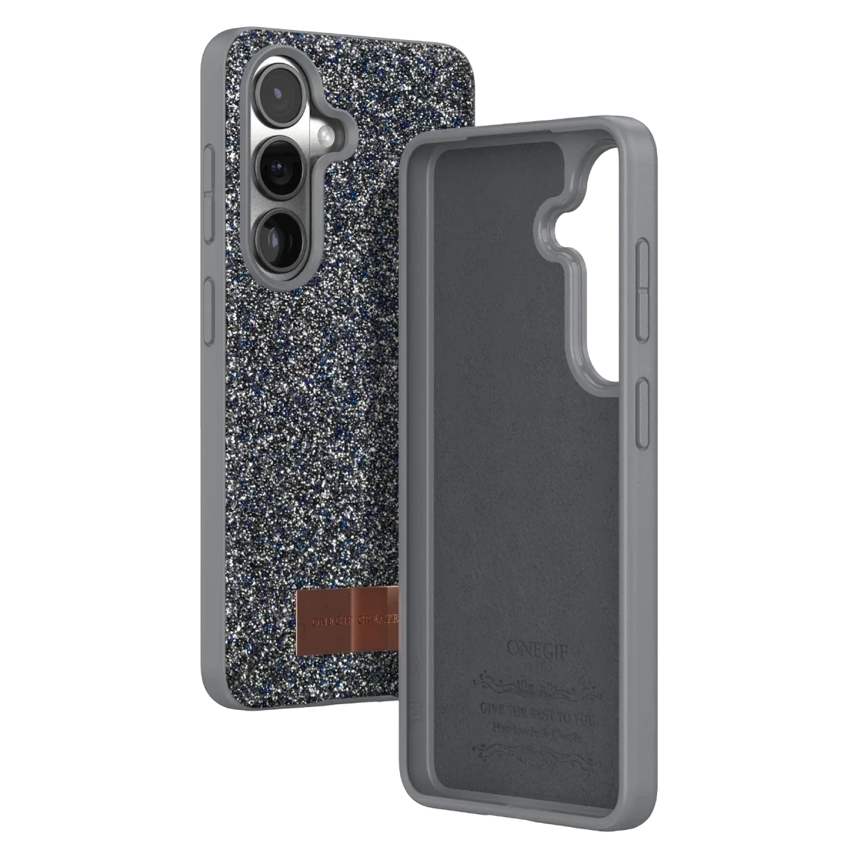 Onegif Samsung Galaxy S26 Plus Bright Simli Kapak - Gümüş görsel 3