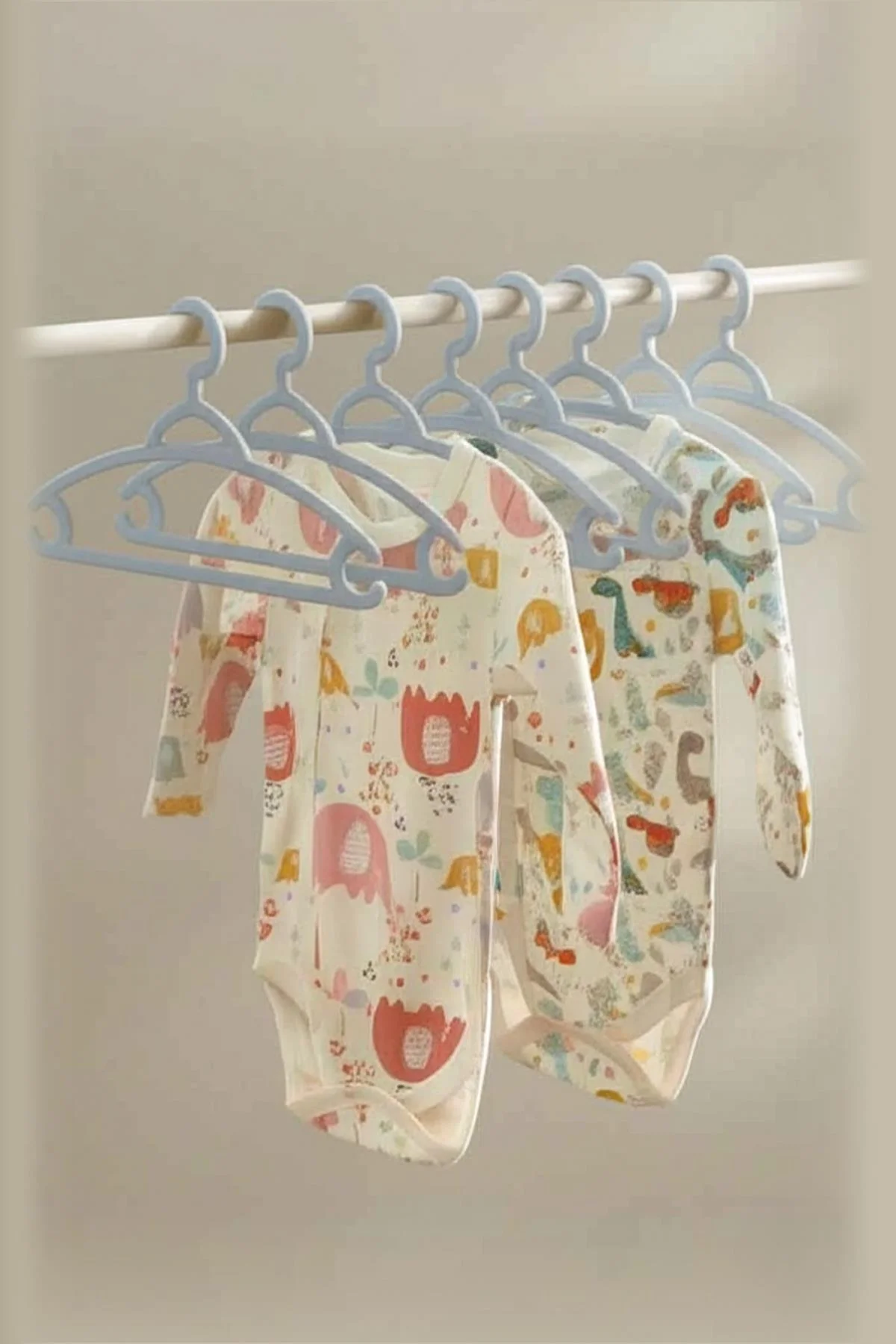 6’lı Bebek Askısı & Bebek Gardırop Askısı Gri Set görsel 2
