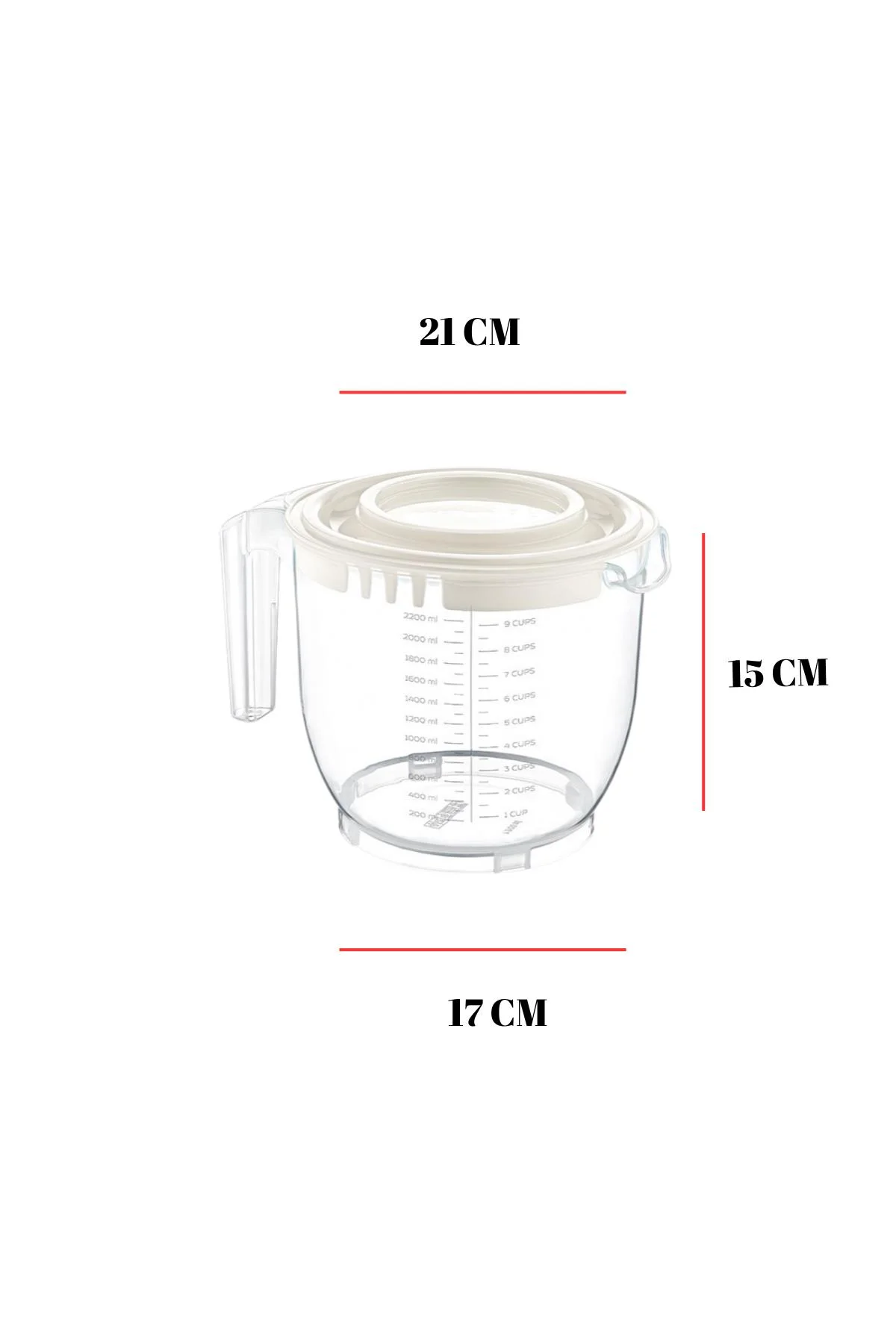 2200 Ml kser Kabı Füme & Ölçü Kabı & Saklama Kabı-DNY0025 görsel 2