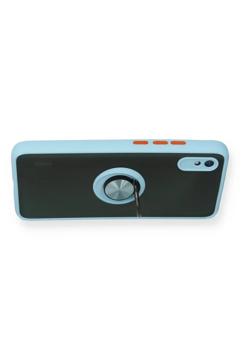 Xiaomi Redmi 9A Kılıf Montreal Yüzüklü Silikon Kapak - Buz Mavi görsel 3