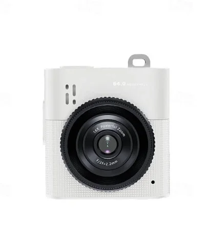 ni Dijital Kamera 64mp 16x Digital Zoom Retro Vintage 1.4’’ekranlı Video Kamera Taşınabilir Tasarım Beyaz görsel 2