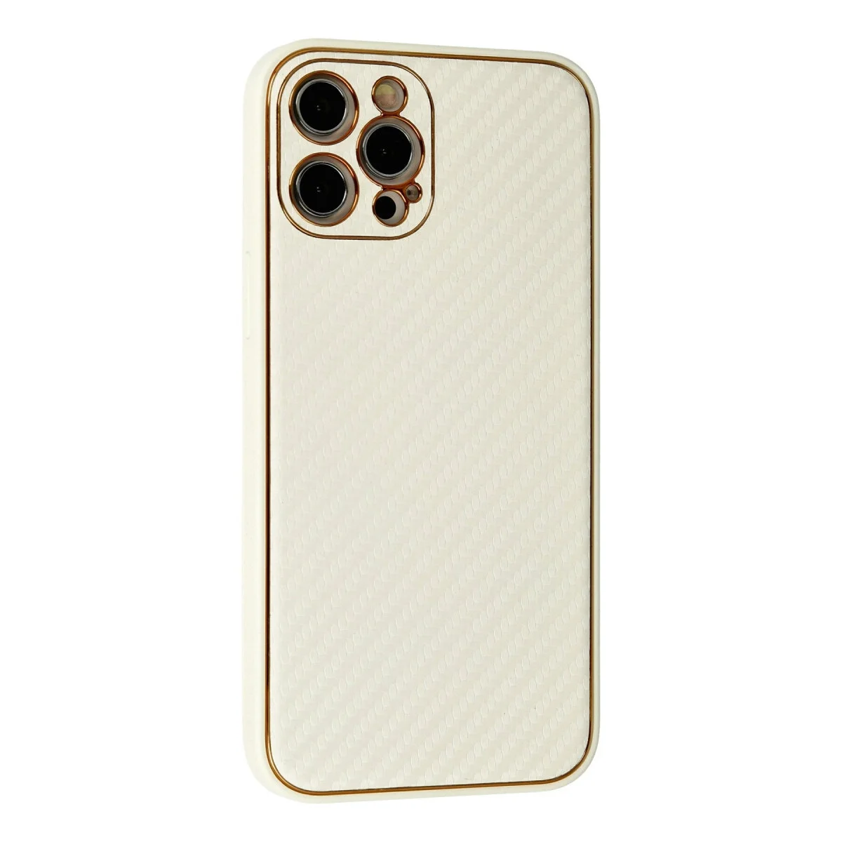 Apple İphone 12 Pro Max Kılıf Coco Karbon Silikon - Beyaz görsel 2