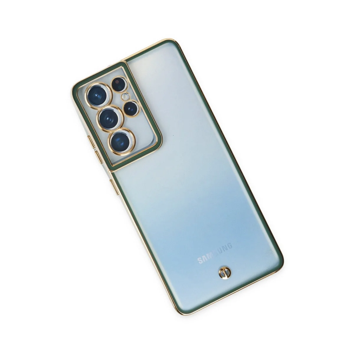 Samsung Galaxy S21 Ultra Kılıf Liva Lens Silikon - Yeşil görsel 3