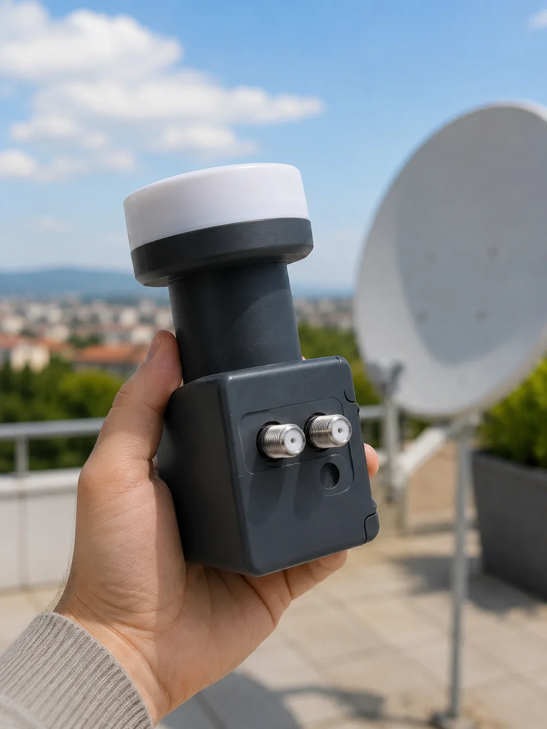 Uydu Anten LNB Twin Çıkışlı 0.1 dB Ku Band 4K Ultra HD Uyumlu görsel 3