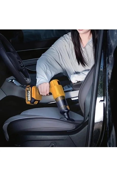 25.000mAh Çift Bataryalı Auhma 20.000PA Ultra Çekim Güçlü Çantalı Araç Temizleme Süpürgesi görsel 4