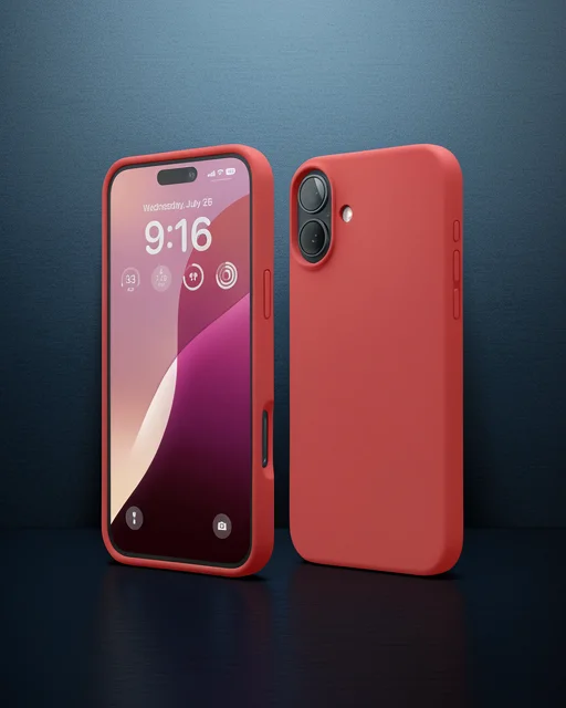 Apple İphone 16 Plus Kılıf Nano İçi Kadife Silikon - Kırmızı