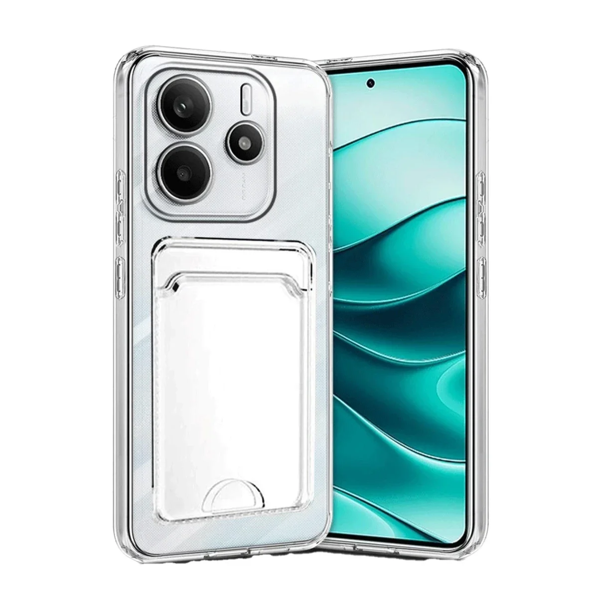 Xiao Red Note 14 4G Kılıf Kart Şeffaf Silikon - Şeffaf görsel 2