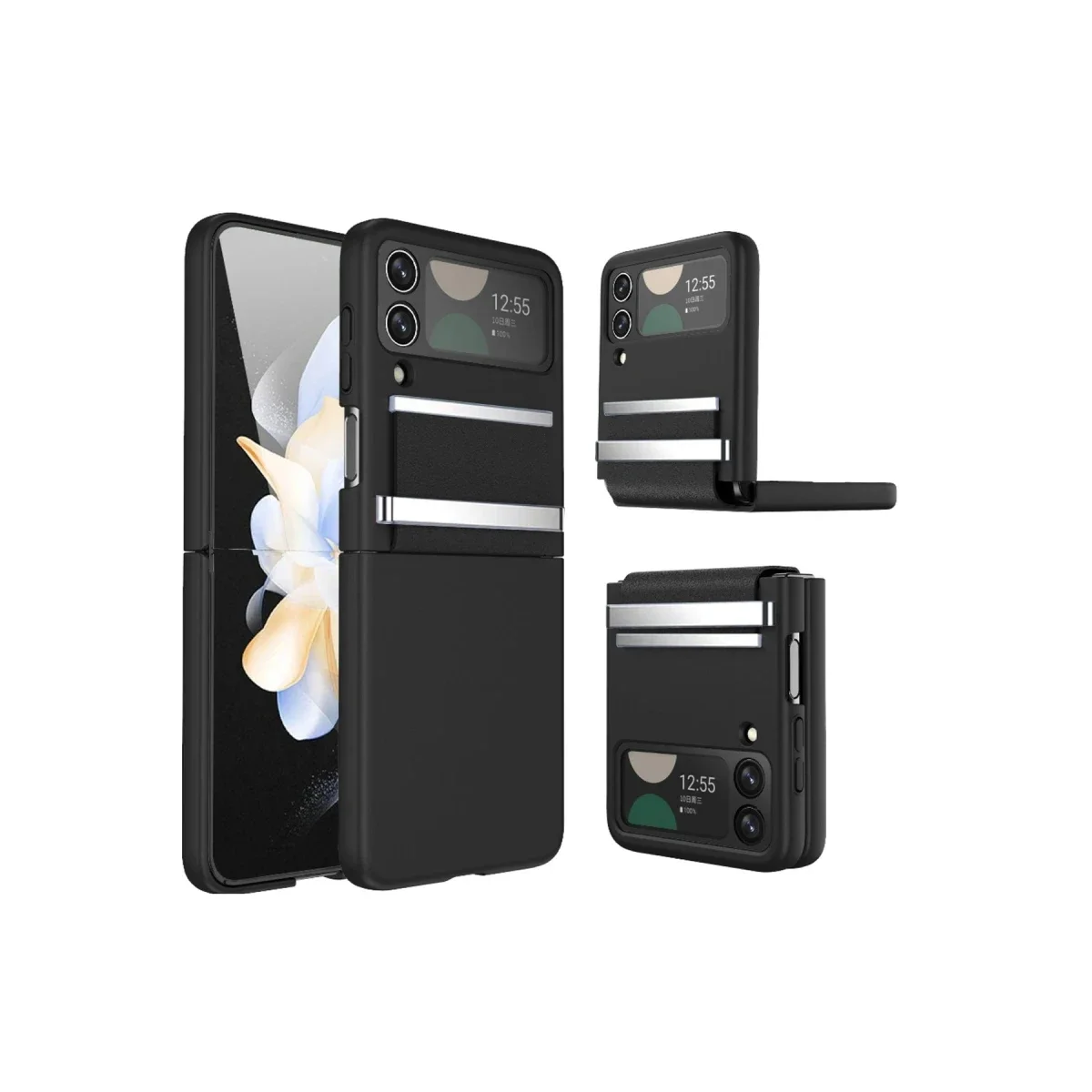 Samsung Galaxy Z Flip 3 Kılıf Belt Flip Kapak - Siyah