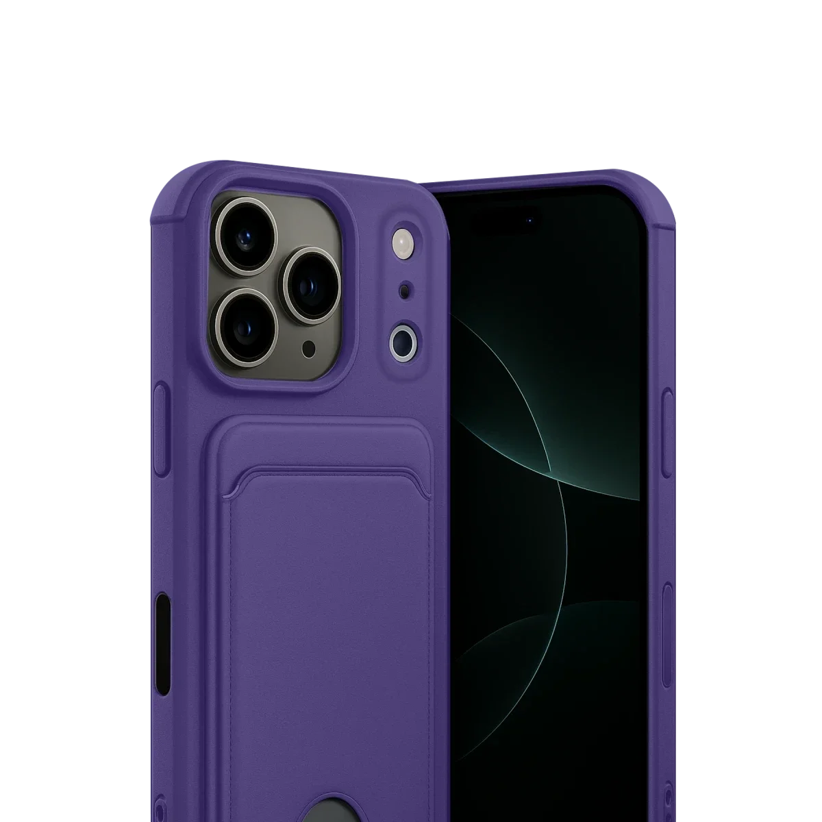 Apple iPhone 17 Pro Kelvin Kartvizitli Silikon - Derin Mor görsel 2