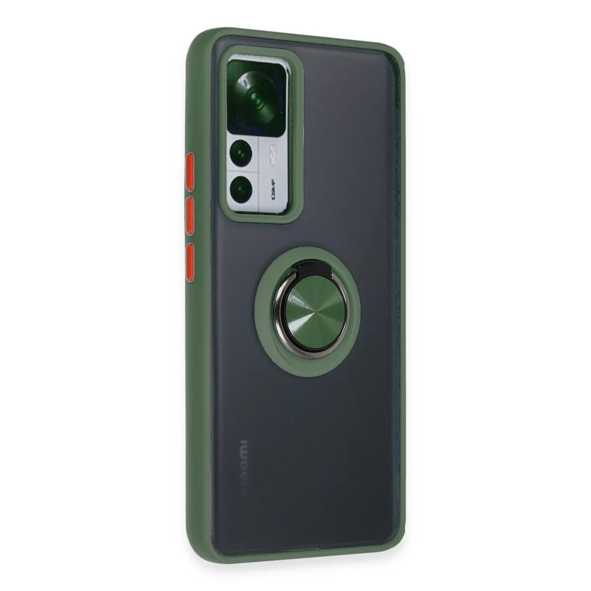Xiaomi Mi 12T Pro Kılıf Montreal Yüzüklü Silikon Kapak - Yeşil görsel 2