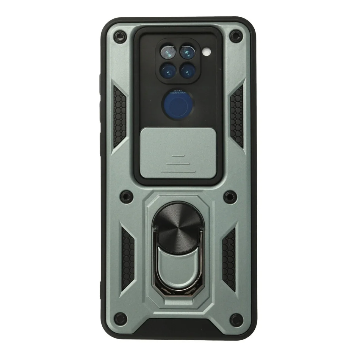 Xiao Red Note 9 Kılıf Pars Lens Yüzüklü Silikon - Yeşil