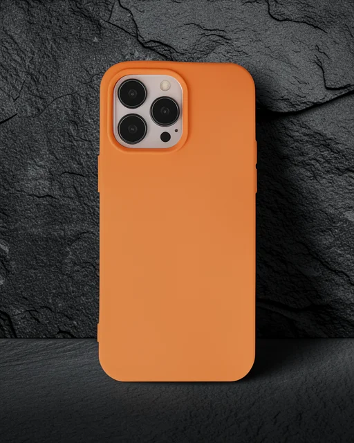 Apple İphone 14 Pro Kılıf Nano İçi Kadife Silikon - Turuncu