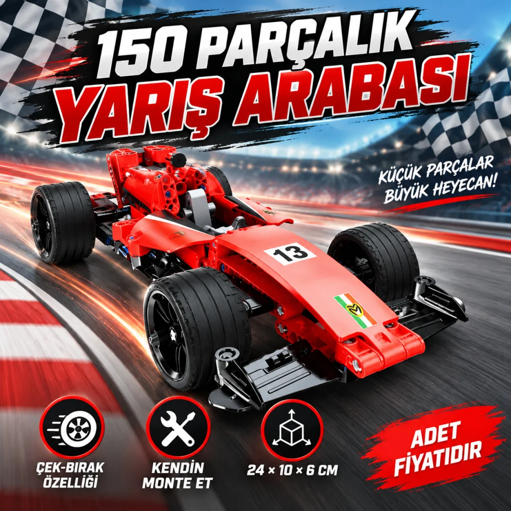 1004068 Yarış Aracı Krmz Pb 150 Prç görsel 3