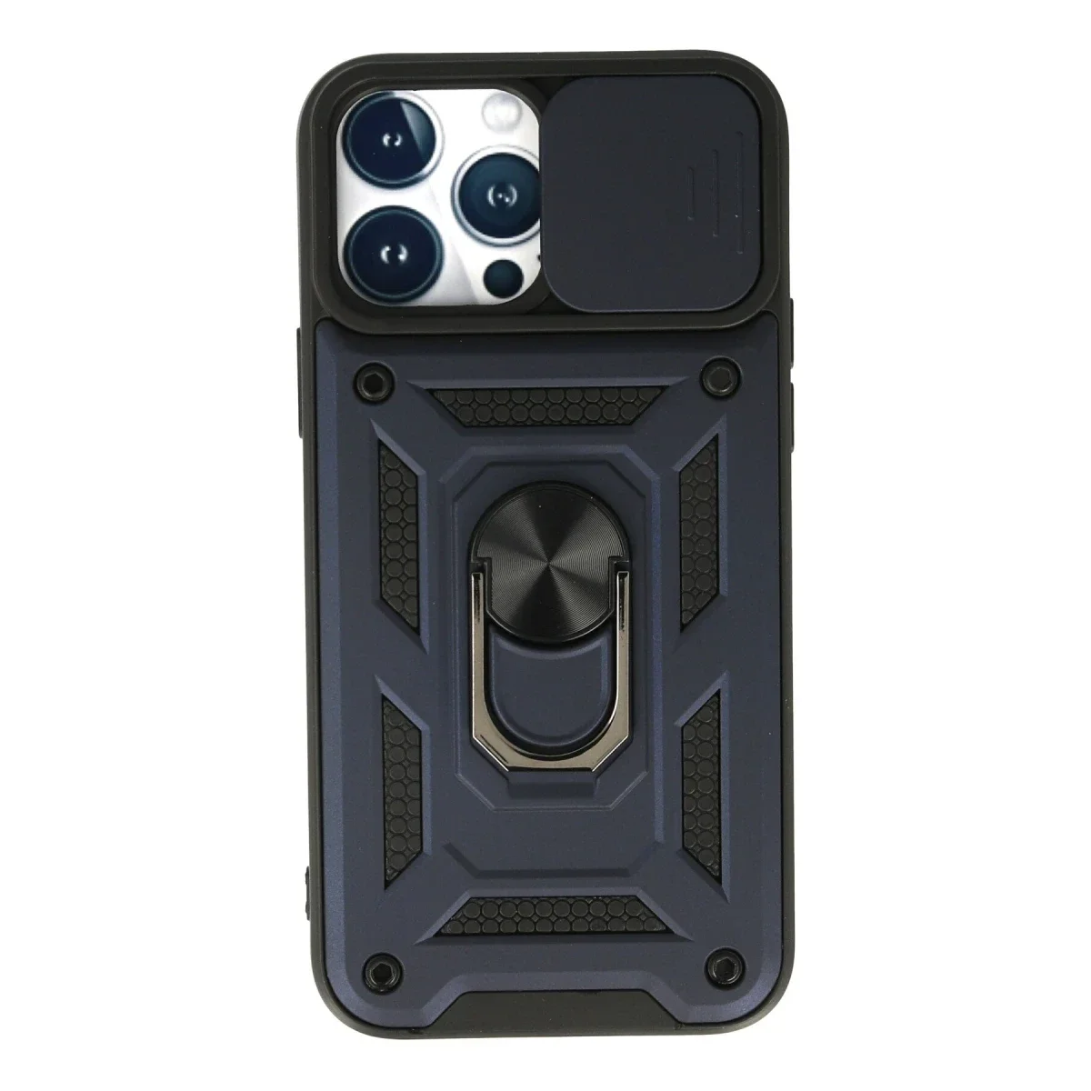 Apple iPhone 13 Pro Max Kılıf Pars Lens Yüzüklü Silikon - Lacivert