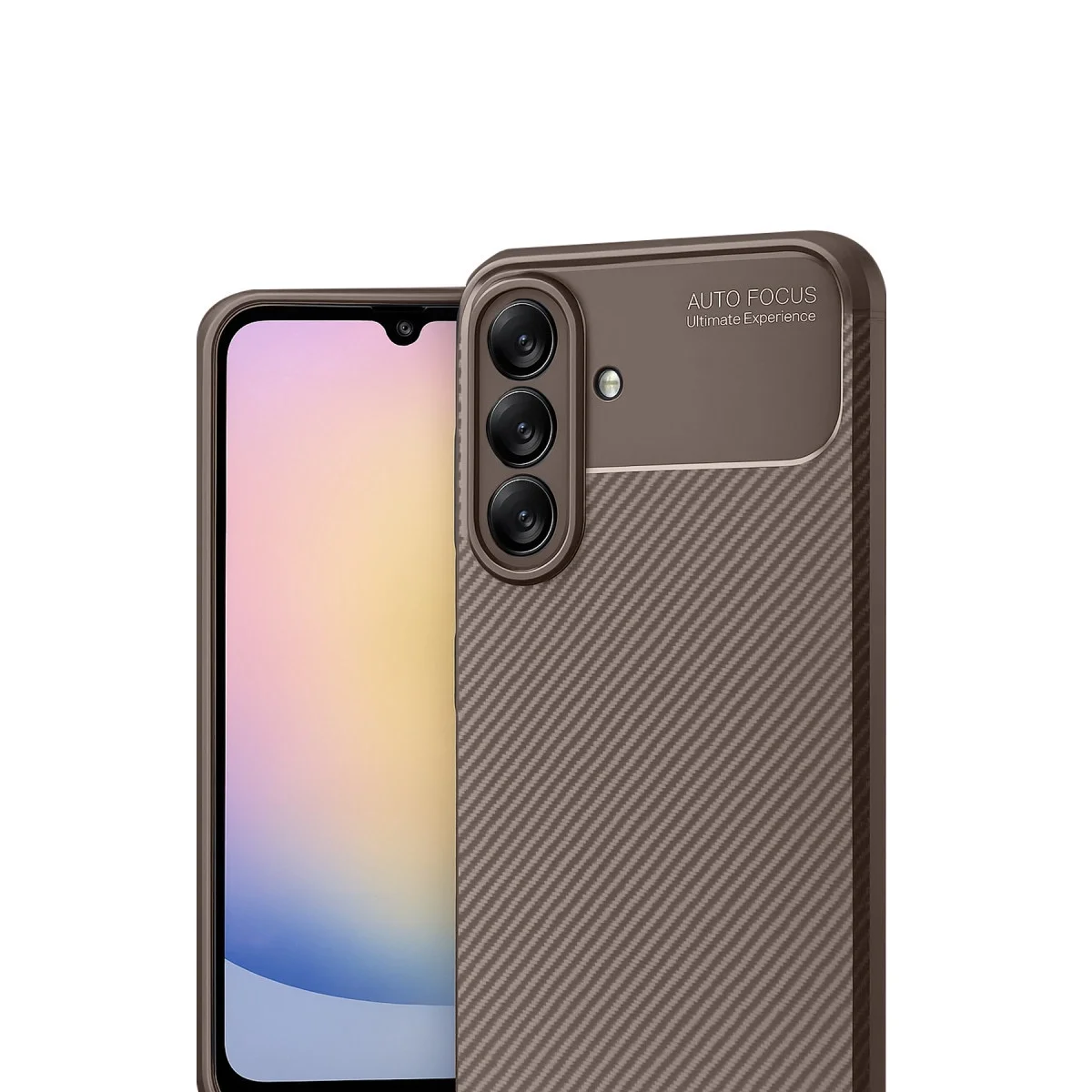 Samsung Galaxy A17 5g Auto Focus Karbon Kapak - Kahverengi görsel 2