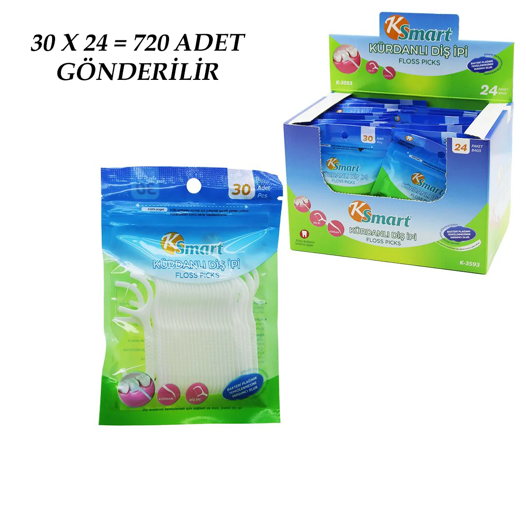 720 Adet Poşetli Kürdanlı Diş İpi = 30PCS X 24 görsel 2