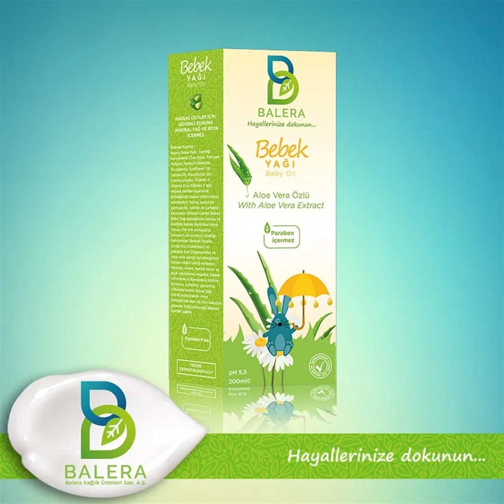 Aloe Vera Özlü Bebek Yağı 200 Ml görsel 2