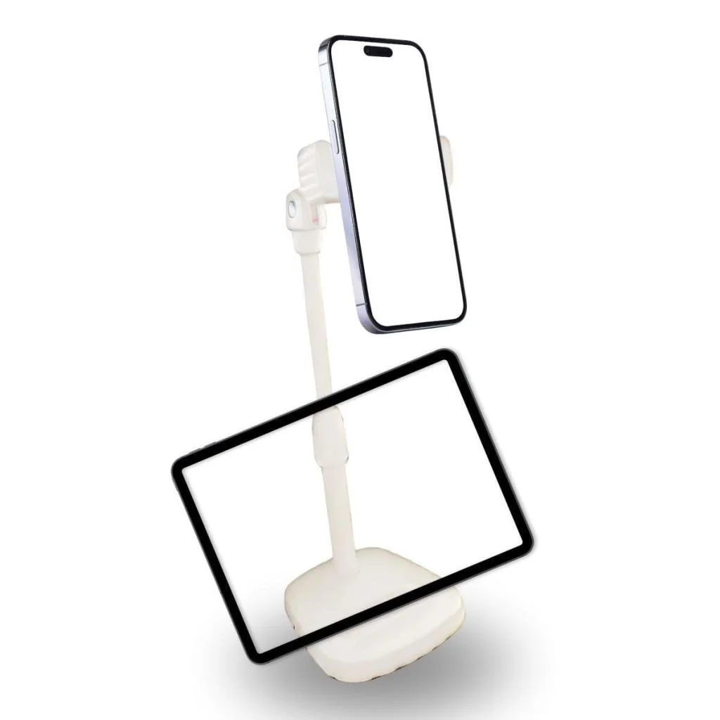 Masa Üstü Tablet ve Telefon Tutucu Plastik Aparat Beyaz Telefon Standı (adet fiyatıdır) görsel 5